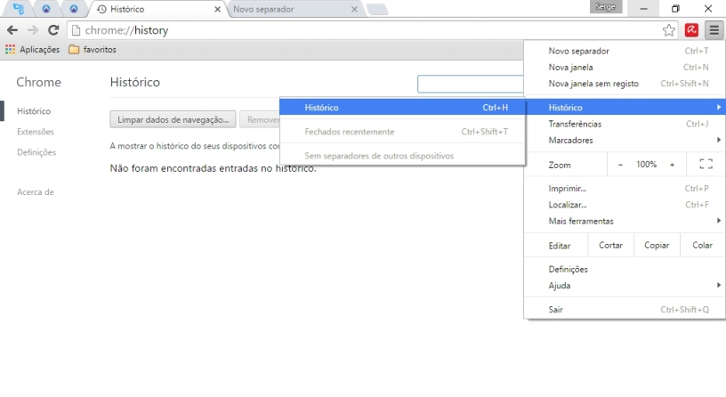 Como acelerar o Google Chrome: Limpe os dados de navegação
